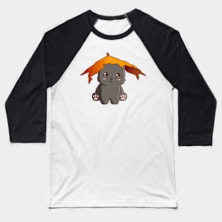 Kitty Leaf Autumn Baseball T-Shirt